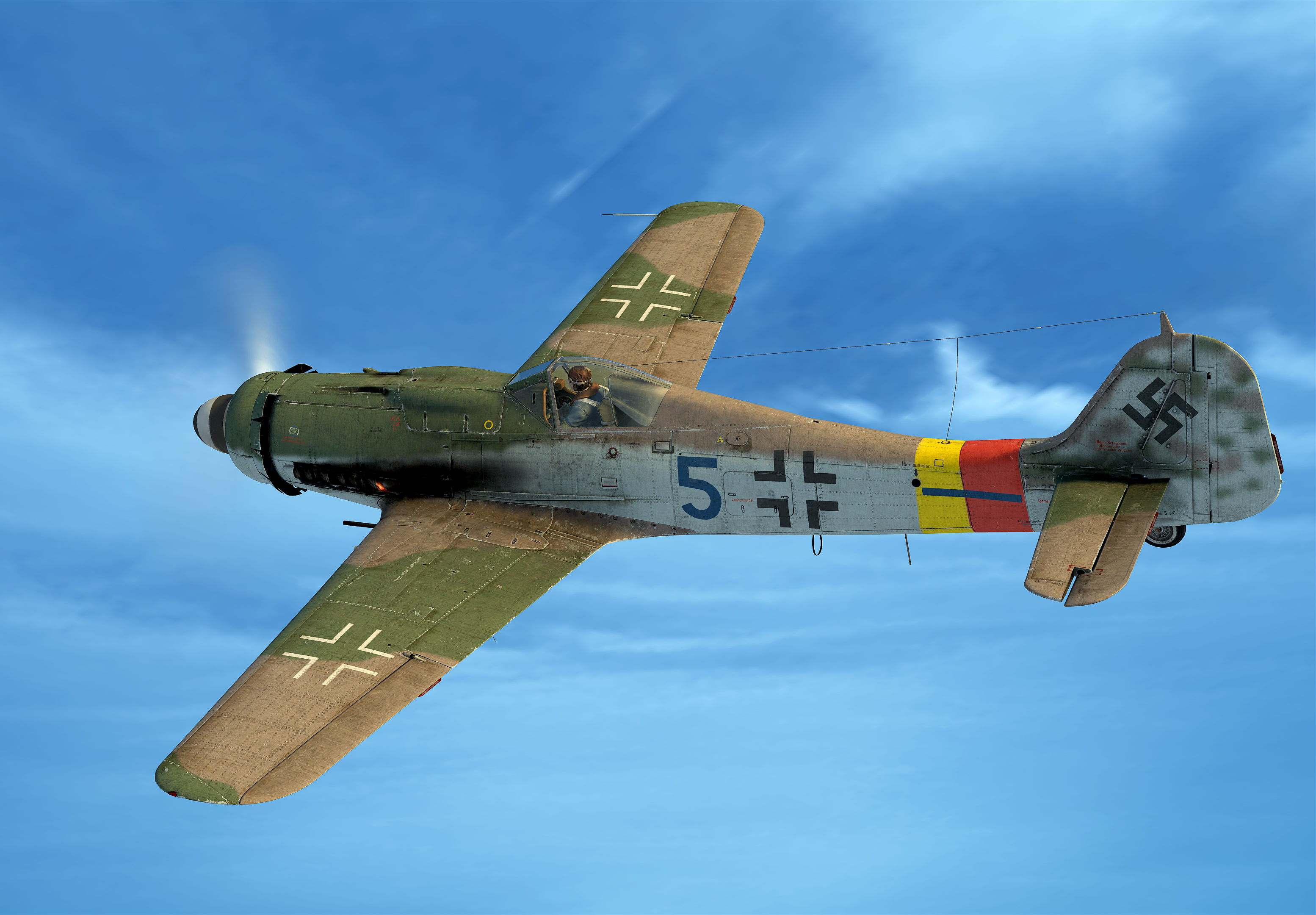 Asisbiz Focke Wulf Fw 190D9 8.JG301 Blue 5 graphic rendition BOS 02