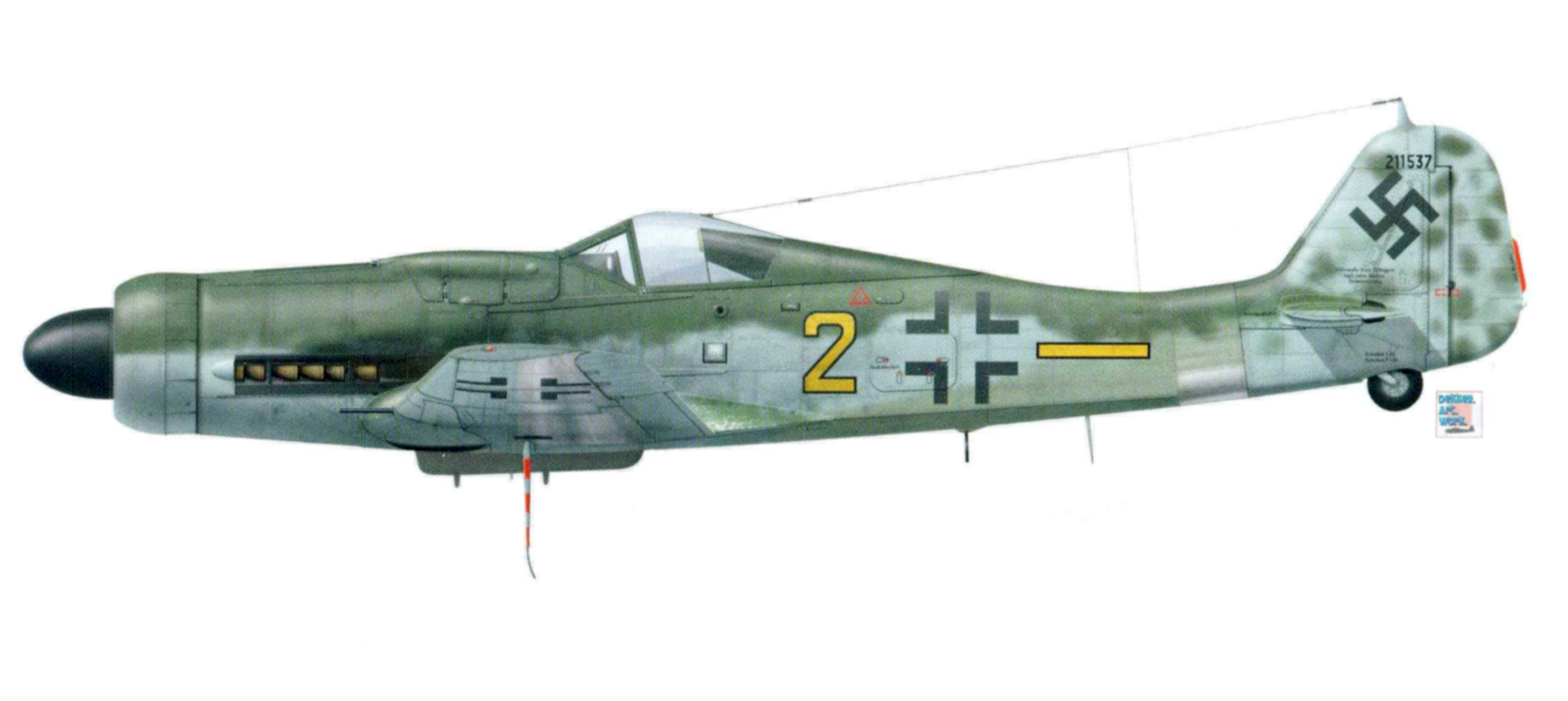 Asisbiz Focke Wulf Fw 190d9 Ii Jg26 Or Ii Jg301 Yellow 2 Wnr 2115xx Feb