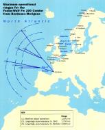 Asisbiz Artwork Map showing range of Fw 200 Condor from France to Atlantic