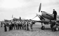 Asisbiz Aircrew RCAF 414Sqn pilots gather near RUF Fred Clarkes AK2xx usually based at Croydon England 1941 01