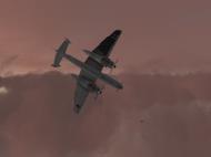 Asisbiz IL2 MH He 219A Nachtjager diving on a lone RAF Lancaster 01