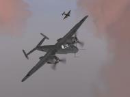 Asisbiz IL2 MH He 219A Nachtjager in aerial combat with a RAF Halifax 01