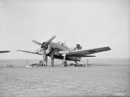 Asisbiz Fleet Air Arm Grumman Hellcat FN327 being rearmed at RAF Wittering 27th Oct 1943 IWM A20021