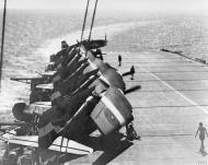 Asisbiz Fleet Air Arm Grumman Hellcats aboard HMS Empress of the Andaman Islands May 1945 IWM A29373