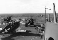 Asisbiz Grumman F6F 3 Hellcat VF 16 White 28 and 7 prepare for launch CV 15 USS Randolph 1944 01