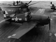 Asisbiz Grumman F6F 5 Hellcat VF 17 White 65 White 37 preparing for launch USS Hornet 1945 01