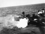 Asisbiz Grumman F6F 5 Hellcat VF 36 White 10 landing mishap CVE 112 USS Siboney Aug 1945 May 1946 03
