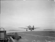 Asisbiz Fleet Air Arm 801NAS Sea Hurricane I M2K V7077 taking off from HMS Argus IWM A18872