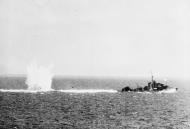 Asisbiz British convoy destroyer of the convoy attacking a submarine after the sinking of HMS Eagle Sep 1942 IWM A11434