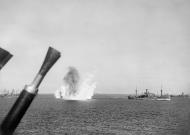 Asisbiz British convoy to Malta bomb falling astern of MS Glenorchy later sunk by air attack 12th Aug 1942 IWM A11171