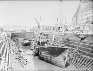 Asisbiz HMS Coral being broken up in Dry Dock no3 Grand Harbour Malta 19 24 Aug 1942 IWM A11486