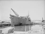 Asisbiz RN HMS Lance sunk in Grand Harbour Malta after axis raid 7th Apr 1942 IWM A9635