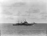 Asisbiz Royal Navy cruiser HMS Kenya and HMS Euryalus escorting a convoy to Malta Sep 1941 IWM A5774