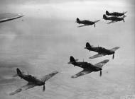 Asisbiz Hurricane V RAF 56Sqn in formation Apr 1940 IWM HU104756