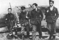 Asisbiz Aircrew RAF 73Sqn pilots with EJ Cobber Kain far left France 1940 01