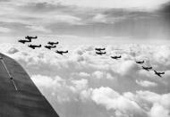 Asisbiz Hawker Hurricane I RAF 85Sqn VYU VYO VYM in formation Battle of Britain Oct 1940 IWM CH1512