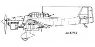Asisbiz Diagram of Junkers Ju 87R2 Stuka side profile view blue print 0A