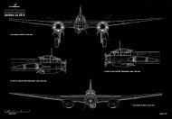 Asisbiz Artwork by Kagero blue print 1.72 scale Junkers Ju 88 A 4 front and rear view 0A