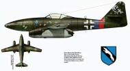Asisbiz Messerschmitt Me 262A1a Swallow Stab III.JG7 Blue 4 Maj Theodor Weissenberg Parchim Mar 1945 0A