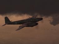 Asisbiz IL2 AS Me 410F 6.KG51 9K+ZP stalking a Halifax formation over England V05