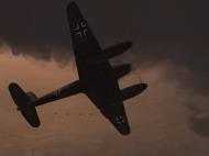 Asisbiz IL2 AS Me 410F 6.KG51 9K+ZP stalking a Halifax formation over England V06