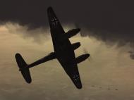 Asisbiz IL2 AS Me 410F 6.KG51 9K+ZP stalking a Halifax formation over England V07