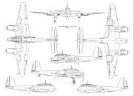 Asisbiz Messerschmitt Me 410A0 Hornisse 1 72 scale Line drawing 01