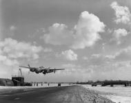 Asisbiz USAAF F 5 Lightning 8AF 7PG takes off from at Mount Farm England FRE5395