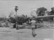 Asisbiz F 5 Lightning 9PRS Miss Virginia E taxiing from the revetment area to the runway in India 01