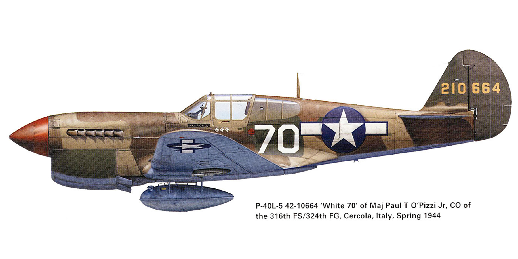 Asisbiz USAAF 42 10664 Curtiss P-40L Warhawk 324FG316FS White 70 