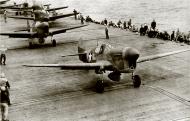 Asisbiz Curtiss P 40F Warhawk 33FG preparing for take off USS Ranger 01