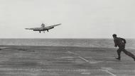 Asisbiz Curtiss P 40F Warhawk 33FG preparing for take off USS Ranger 02