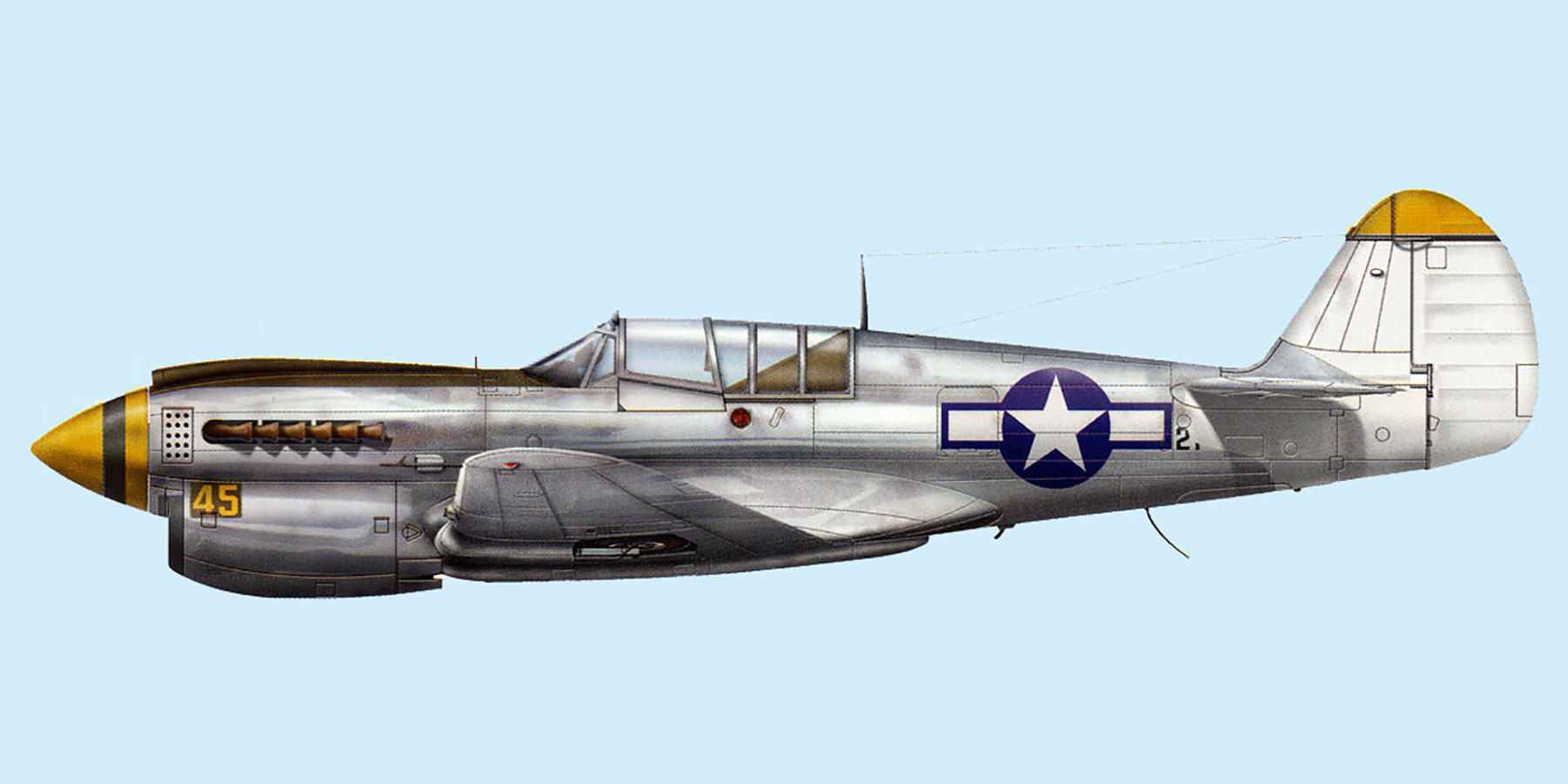Asisbiz Curtiss P-40N Warhawk 49FG8FS Yellow 45 Marion Felts New 