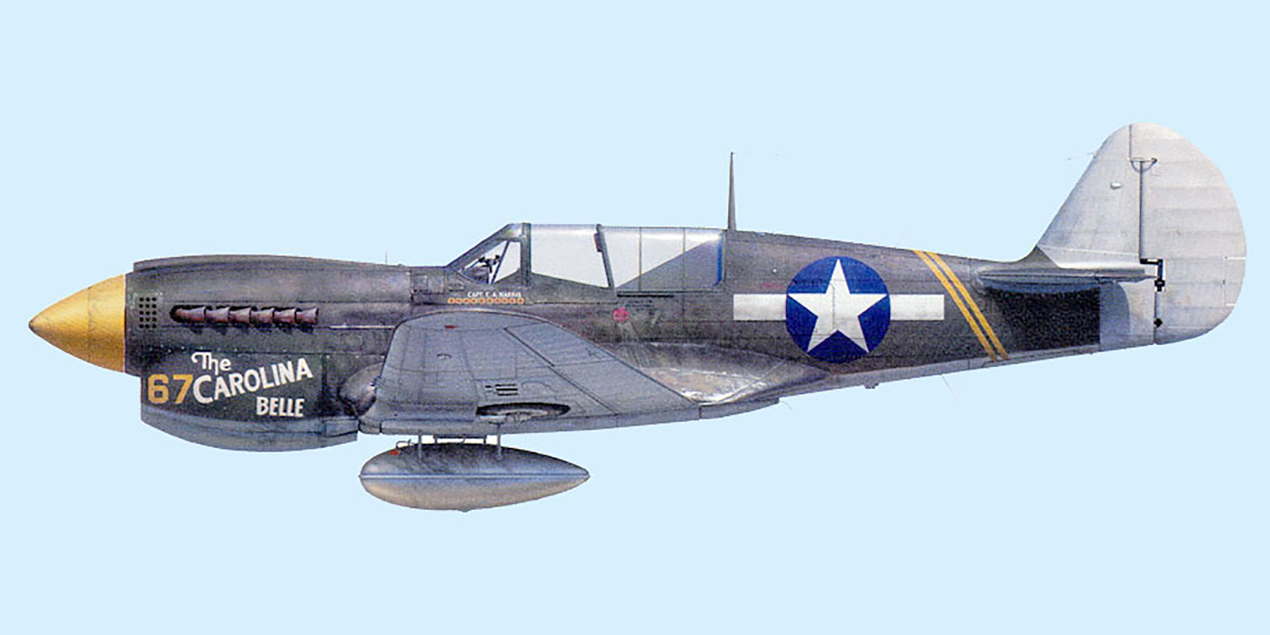 Asisbiz Curtiss P-40N Warhawk 49FG8FS Yellow 67 Ernest Harris New 