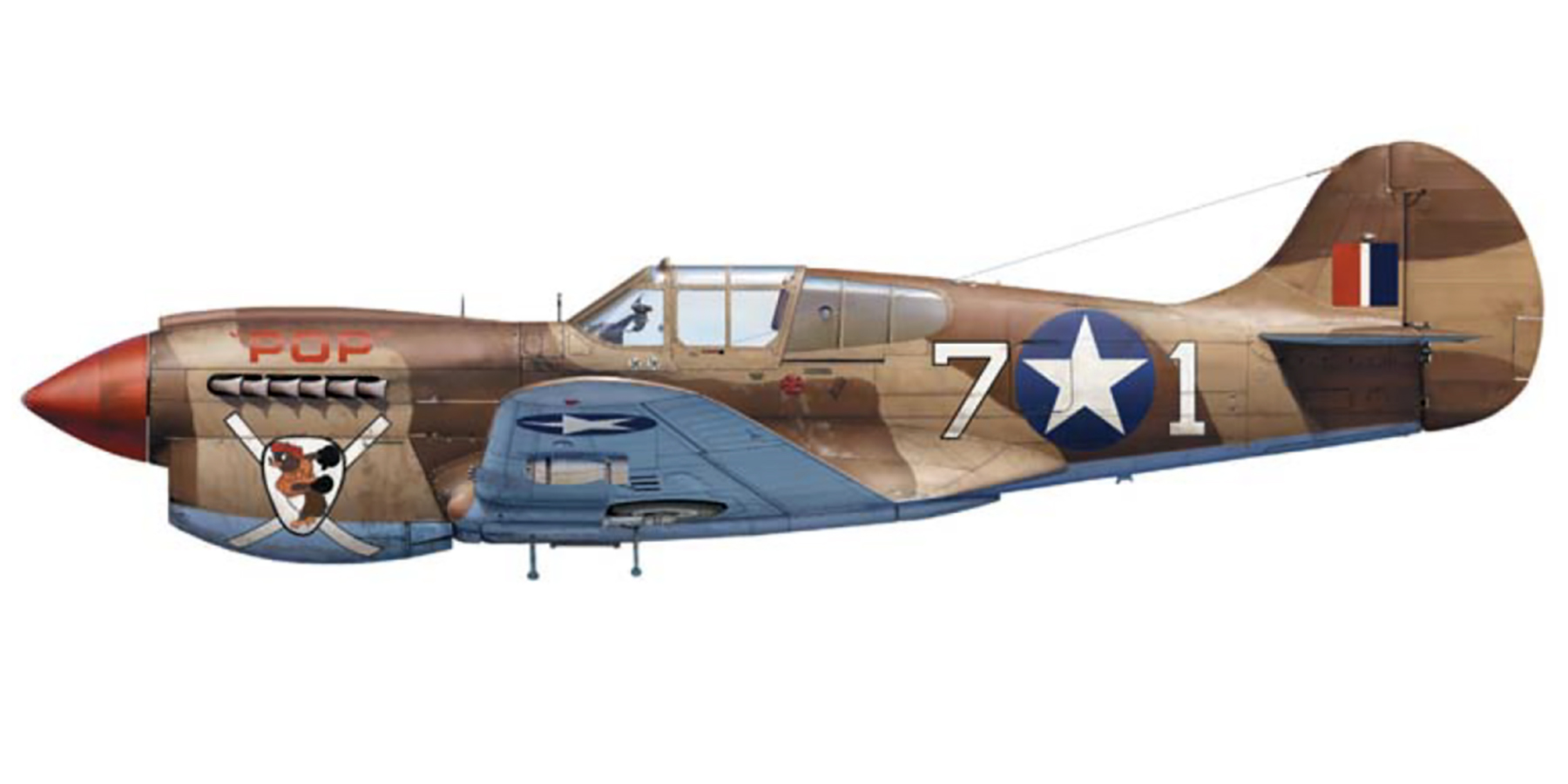Asisbiz Curtiss P-40K Warhawk 57FG66FS White 71 Capt George W Long 
