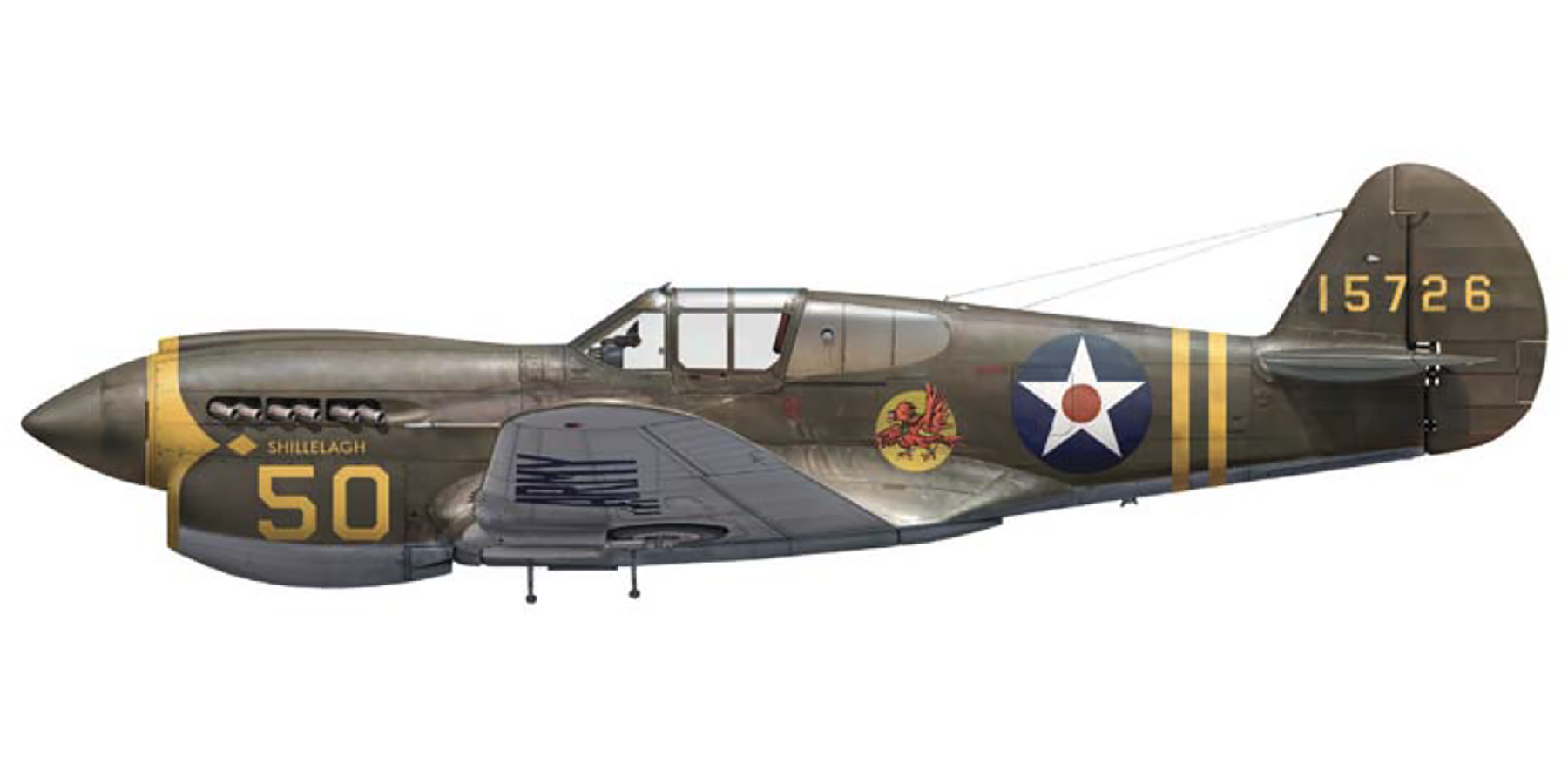 Asisbiz USAAF 41 5726 Curtiss P-40E Warhawk 57FG65FS Yellow 50