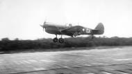 Asisbiz Curtiss P 40N Kittyhawk RAAF 75Sqn GAY landing at Morotai airfield 01