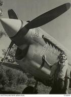 Asisbiz Aircrew 86Sqn SqnLdr Stan Galton with his aircraft named after his wife Jen 1 AWM 016859