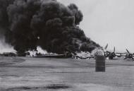 Asisbiz 44 63393 P 51D Mustang 7AF 15FG45FS Jimmie destroyed by a crashing B 29 at Iwo Jima 25th April 1945 01