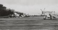 Asisbiz 44 63993 P 51D Mustang 7AF 15FG45FS 75 Jimmie destroyed by a 504BG39BS B 29 Superfortress Iwo Jima 25th Apr 1945 02