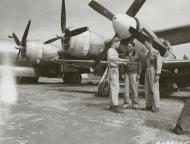 Asisbiz Aircrew USAAF 7AF 21FG531FS Maj Harry C Crim (L) with BGen Ernest M Moore CO (M) 7FC at Iwo Jima 1945 01