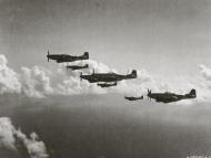 Asisbiz P 51D Mustangs 7AF 15FG45FS flying in formation after leaving Iwo Jima 1945 01
