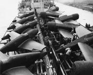 Asisbiz P 51s and Republic P 47s are shown on the deck of a tanker in Ireland 5 October 1943