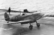 Asisbiz Fleet Air Arm Seafire Prototype LIIc MA970 prior to take off from HMS Illustrious Feb 1943 IWM A20643