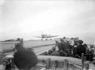 Asisbiz Fleet Air Arm 801NAS Seafire coded M2x after landing aboard HMS Argus 15 17th Aug 1943 IWM A18873
