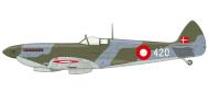Asisbiz Spitfire HFIXe RDAF 5 Eskadrille White 420 RK889 Karup Air Base Denmark 1945 50s by Eduard 0A