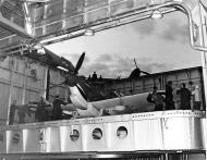 Asisbiz Spitfire on elevator of the carrier USS Wasp 1942 bound for Malta web 01
