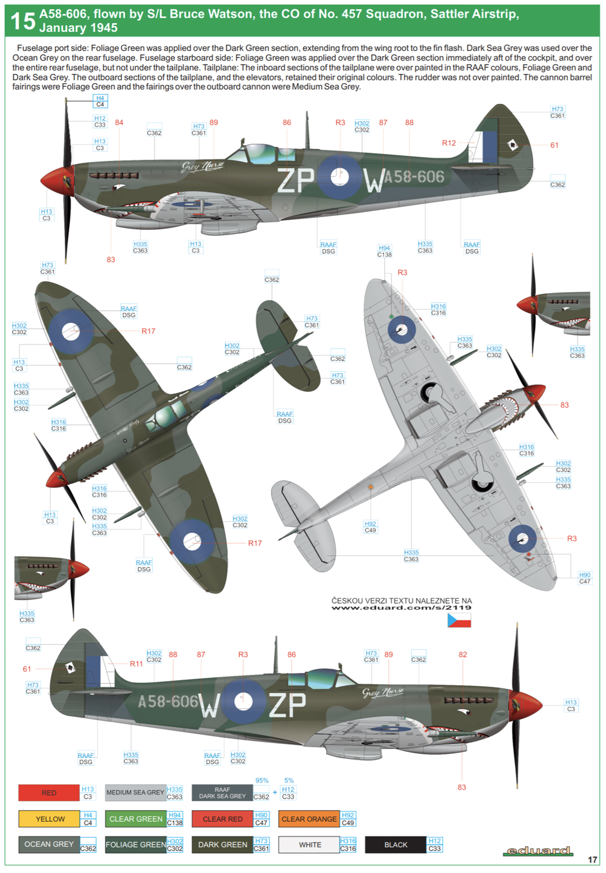 Asisbiz Spitfire LFVIII RAAF 457Sqn UPW SLdr Bruce Watson A58 606 ...