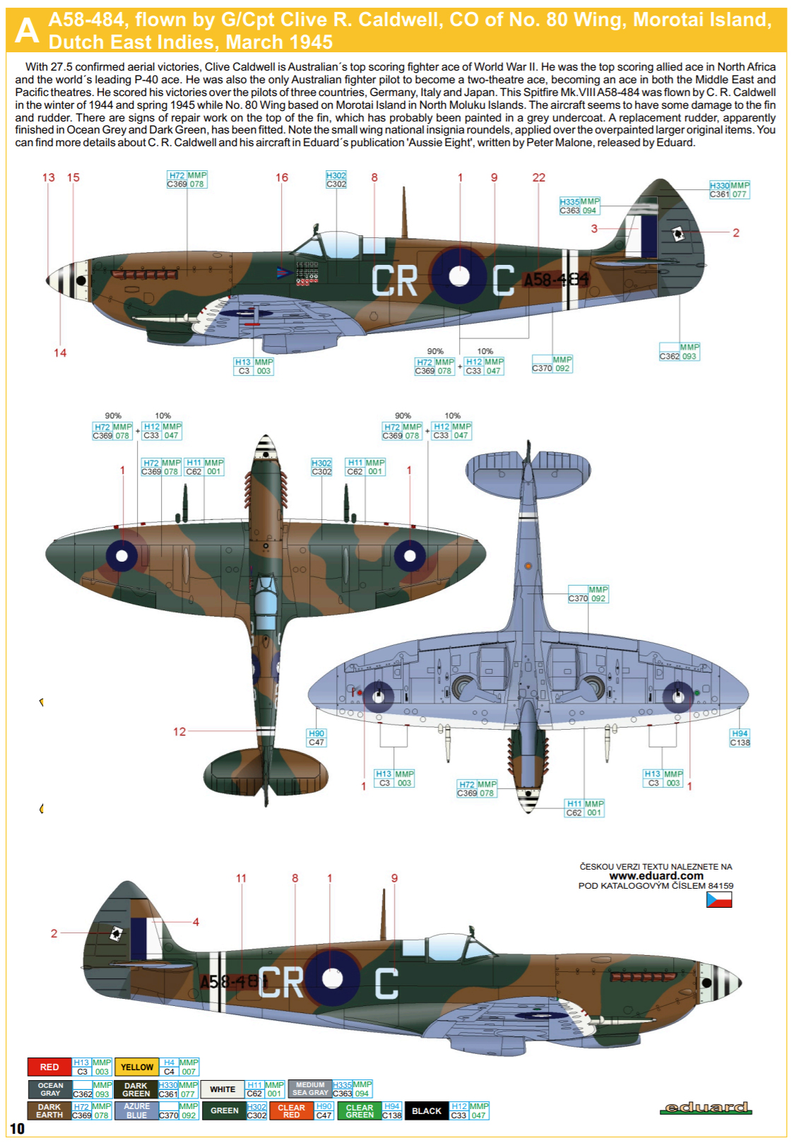 Asisbiz Spitfire LFVIII RAAF 80 Wing CRC Cmdr Clive Killer Caldwell A58 ...