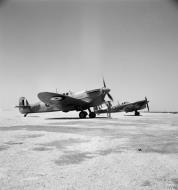 Asisbiz Spitfire MkVbTrop RAF 145Sqn AB326 and AB345 at Helwan Egypt May 1942 IWM CM2856